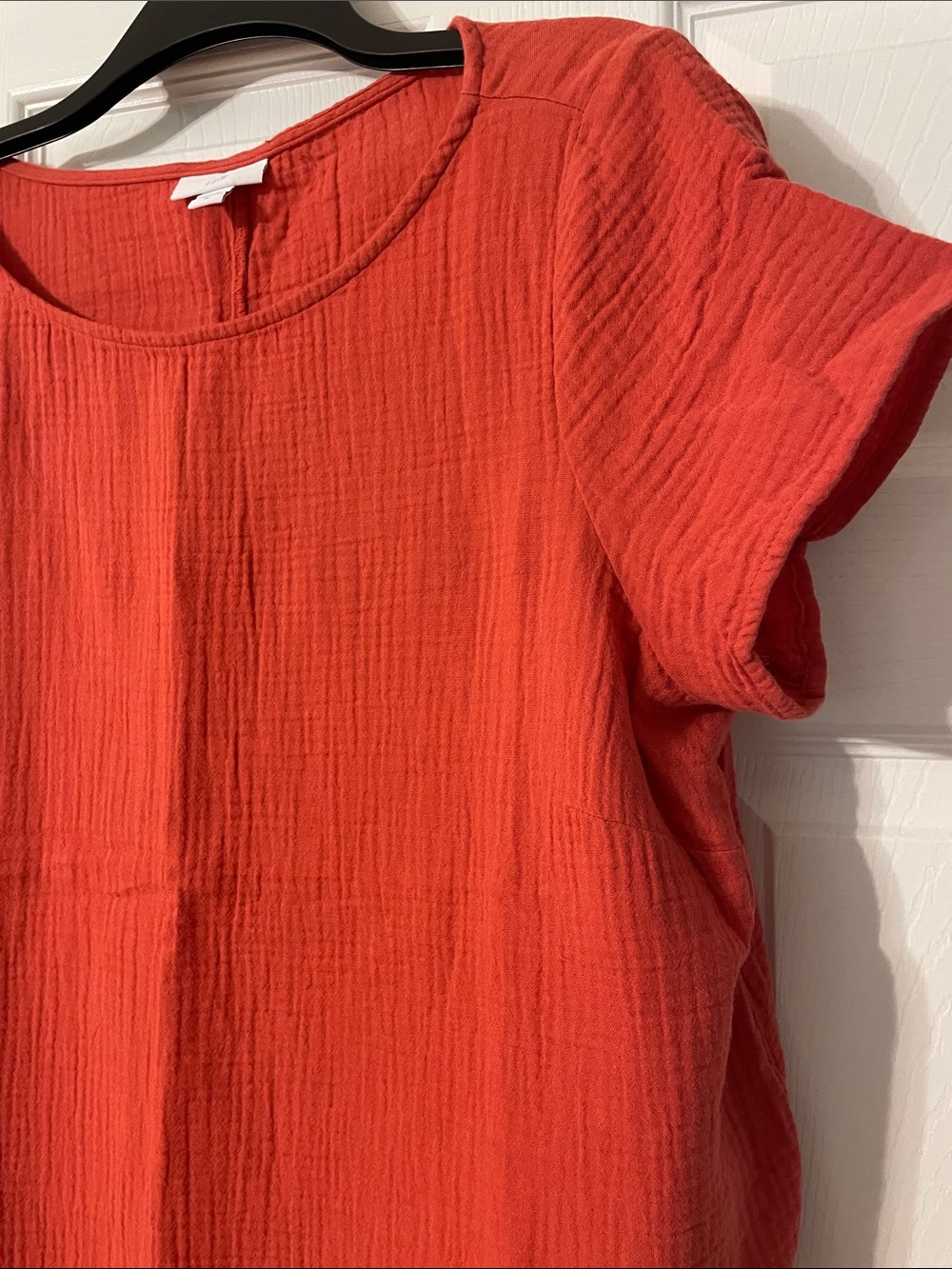 J.Jill Burnt Orange Cotton Gauze Boat Neck Super Comfy Top